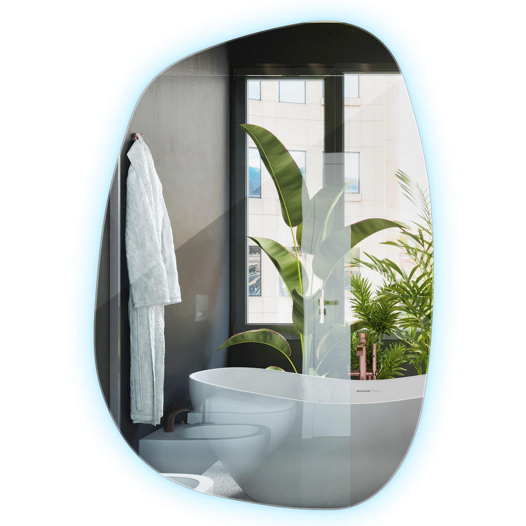 Wallfluent Led, Transparent, Glas, Organisch, 90.9x66x0.4 cm, Spiegel, Wandspiegel Wallfluent Led, Transparent, Glas, Organisch, 90.9x66x0.4 cm, Spiegel, Wandspiegel von Wallfluent