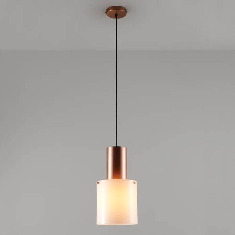 Walter Size 2 Pendelleuchte, Opal Glas & Kupfer, Ø: 20 cm