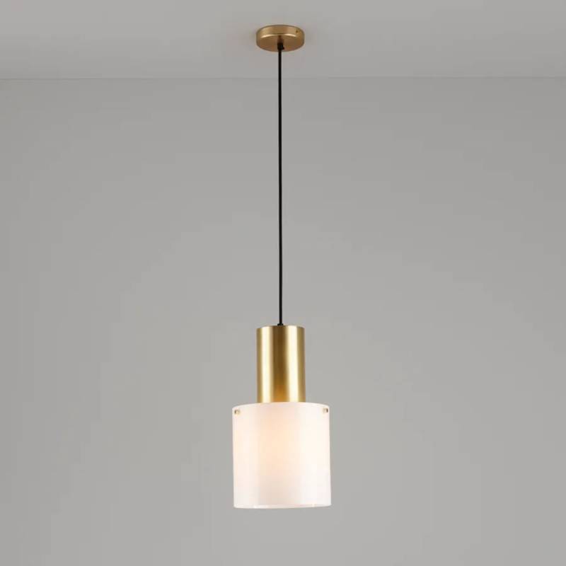 Walter Size 2 Pendelleuchte, Opal Glas & Messing, Ø: 20 cm