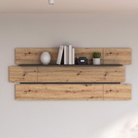 Wandboard LEOKADIA von Forte Artisan Oak Nachbildung / Uni Wolfram grau