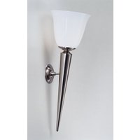 Wandfackel Echt-Messing in Nickel Glas E27 H:62 cm von Berliner Messingleuchten GmbH