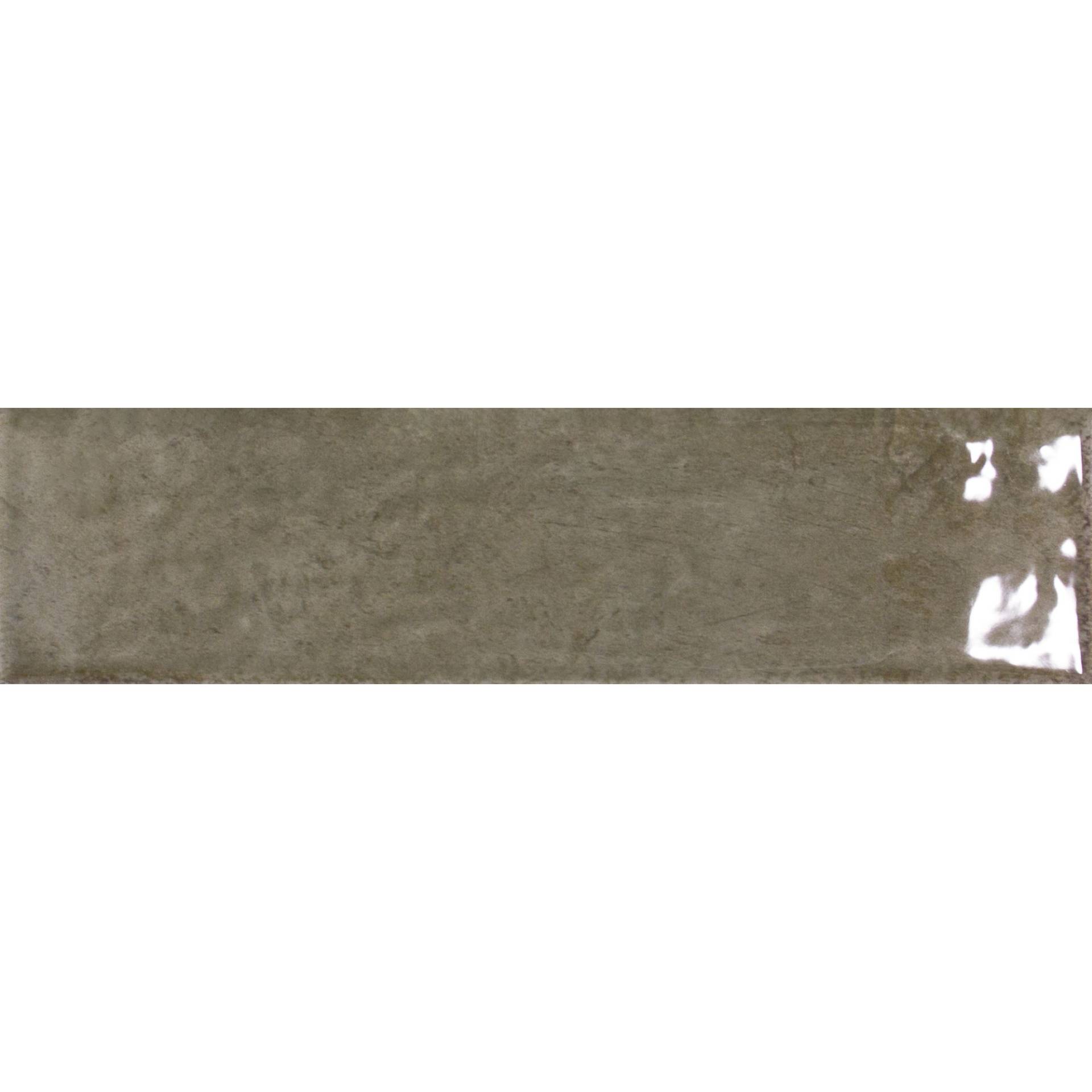 Wandfliese 'Brunei' grau glänzend 6,5 x 25 cm