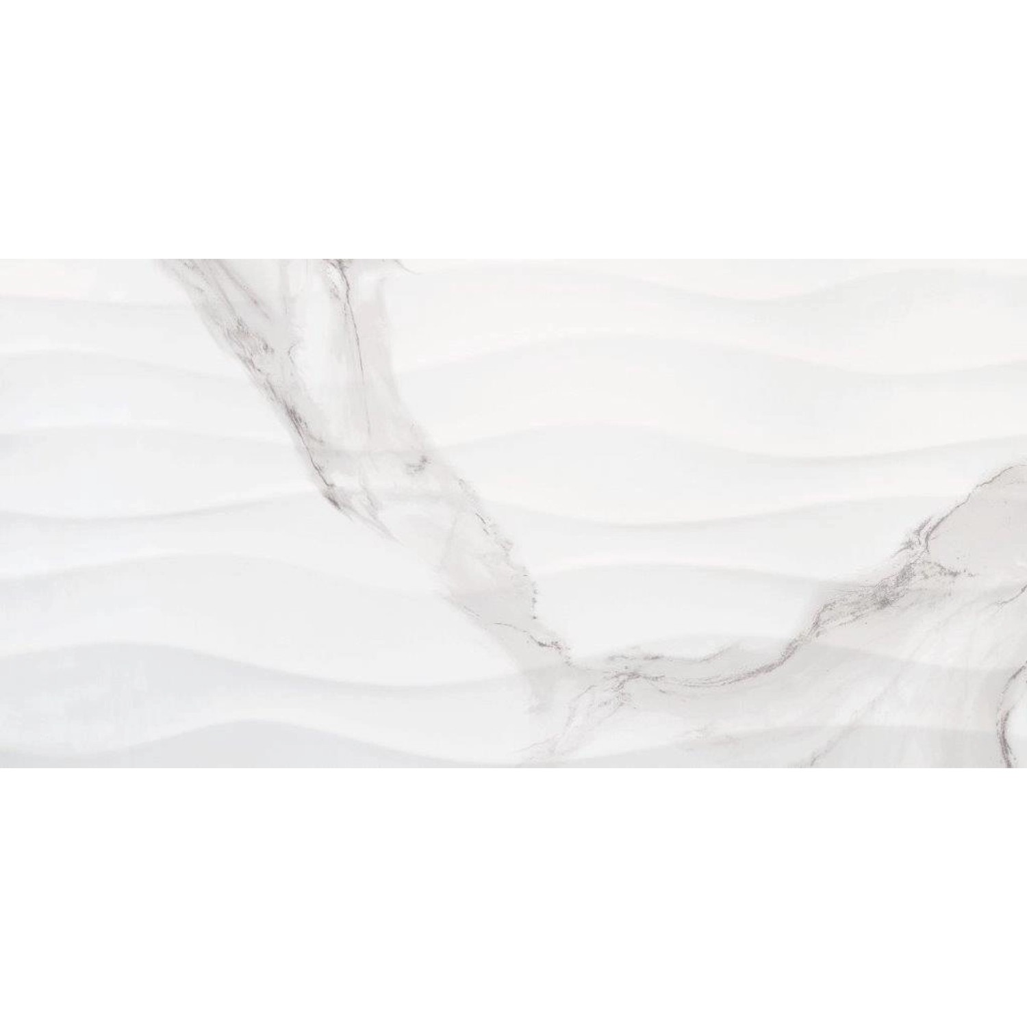 Wandfliese Calacatta Wave Feinsteinzeug Weiß-Grau Glasiert 30 x 60 x 1 cm