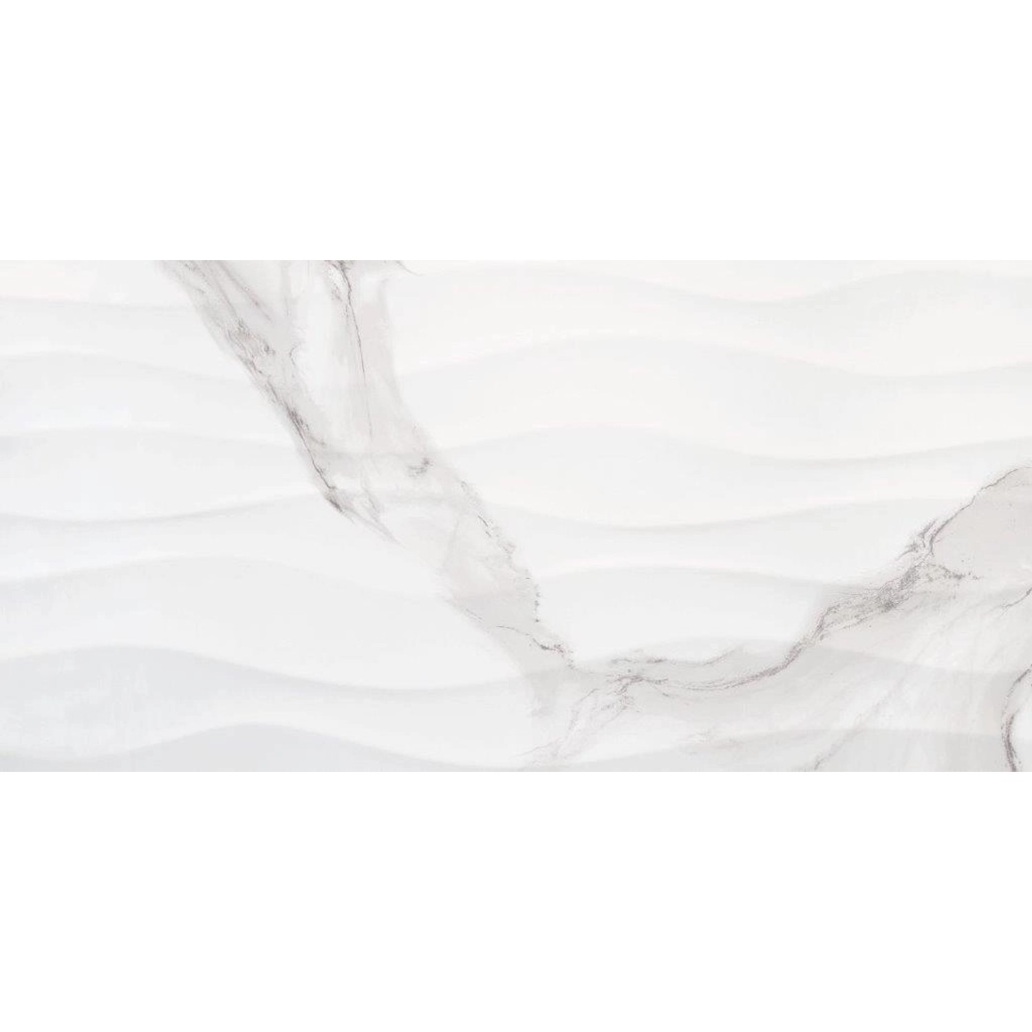 Wandfliese Calacatta Wave Feinsteinzeug Weiß-Grau Glasiert 30 x 60 x 1 cm von UNITED TILE UND MOSAIC
