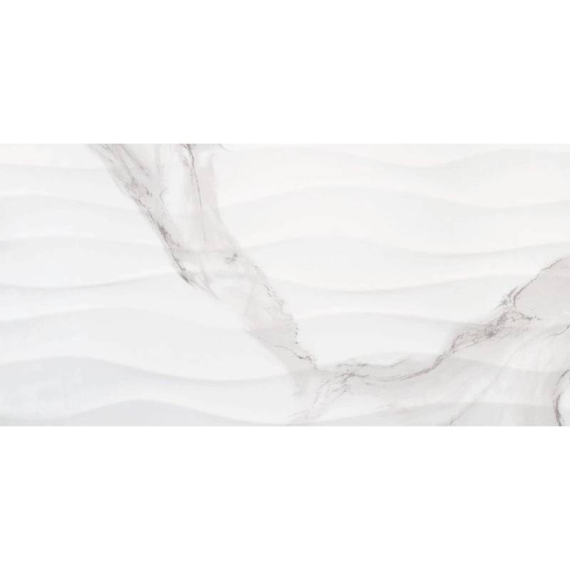 Wandfliese Calacatta Wave Feinsteinzeug Weiß-Grau Glasiert 30 x 60 x 1 cm von UNITED TILE UND MOSAIC