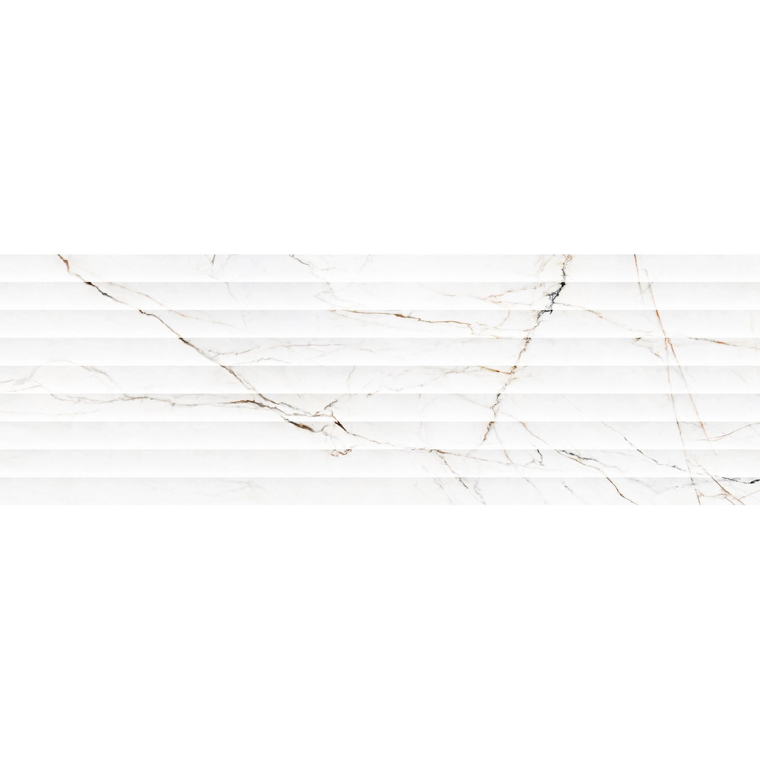 Wandfliese Dekor Torano Glasiert Weiß Glänzend Rektifiziert 33,3 cm x 100 cm