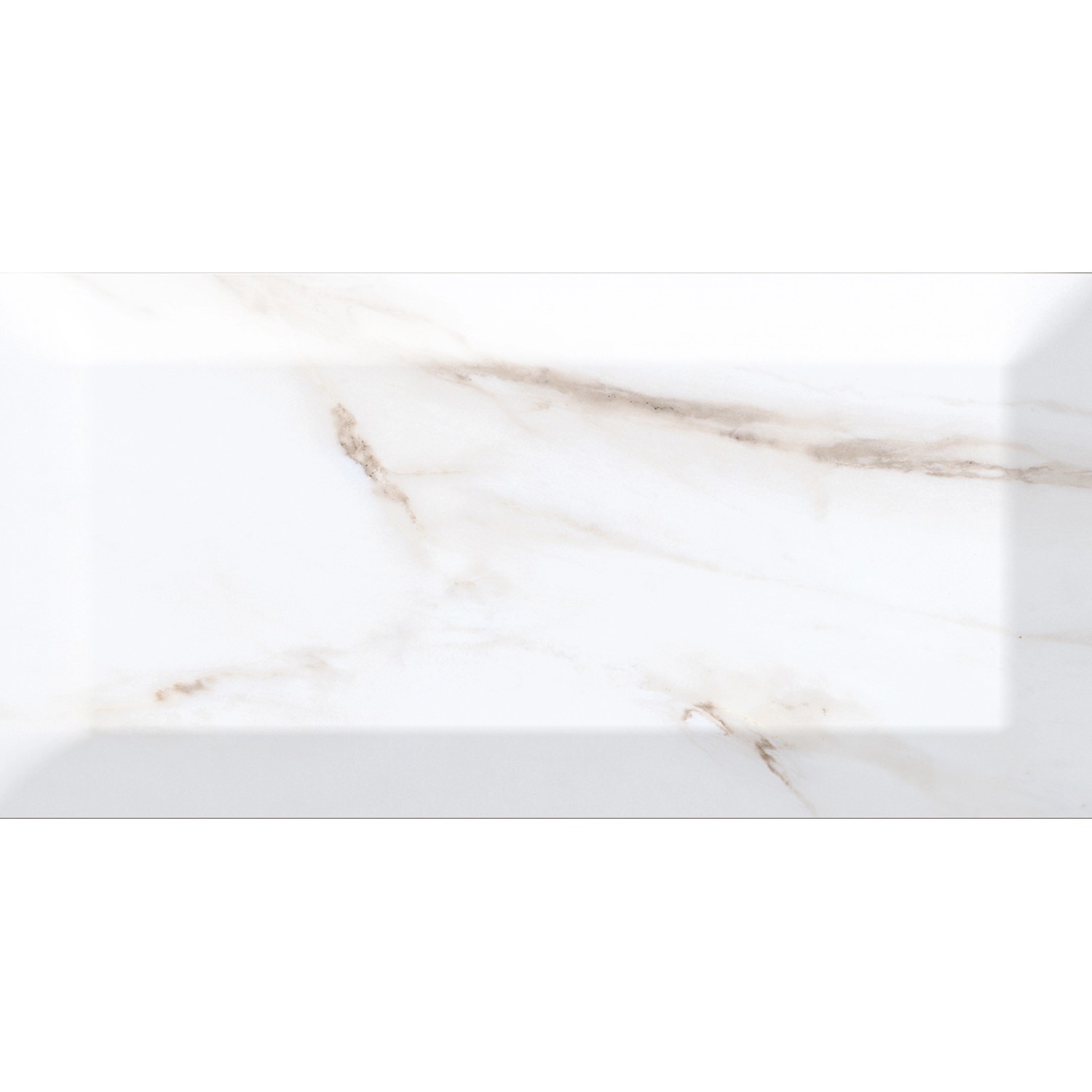 Wandfliese Metro Facette Carrara 10 cm x 20 cm glasiert glänzend von -