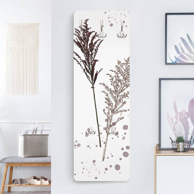 Wandgarderobe Botanisches Aquarell - Schwingelschilf