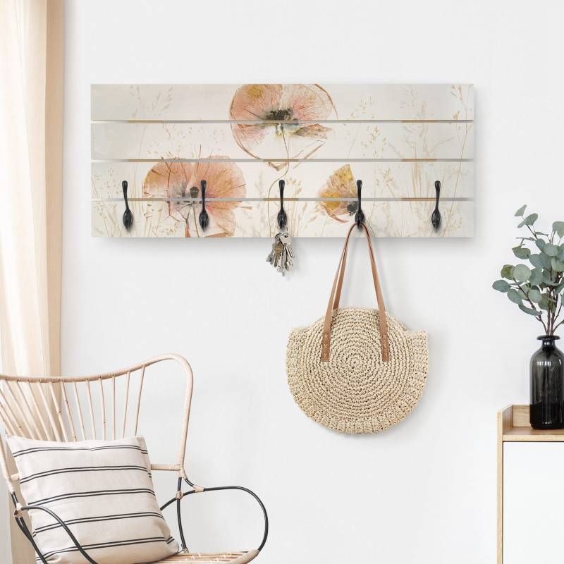 Wandgarderobe Getrocknete Mohnblüten mit zarten Gräsern