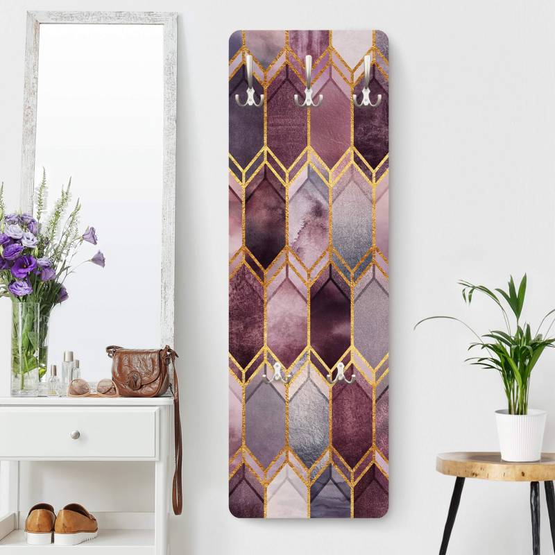 Wandgarderobe Glasmalerei geometrisch Rosé Gold