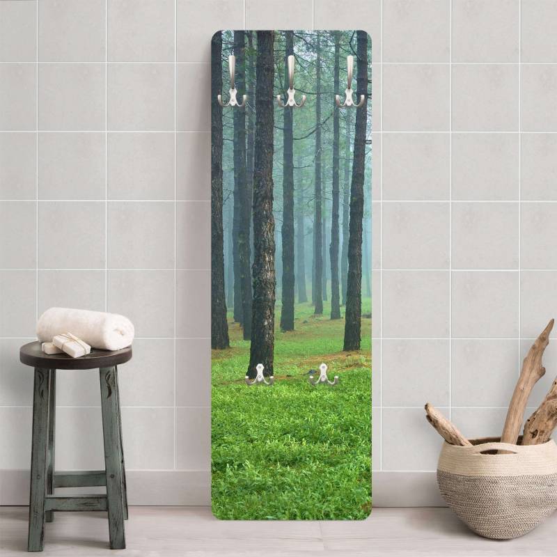 Wandgarderobe Holzpaneel Tiefer Wald mit Kiefern auf La Palma