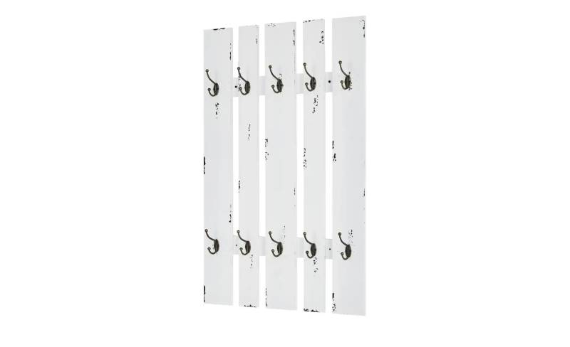 Wandgarderobe  Marta ¦ weiß ¦ Holzwerkstoff,Metall ¦ Maße (cm): B: 65 H: 100 T: 9.0 Garderoben & Kleiderstangen > Hakenleisten - Höffner