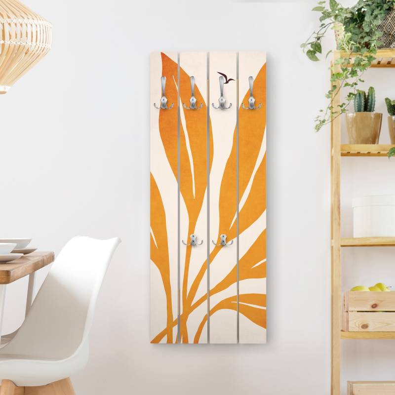 Wandgarderobe Strahlende Blätter in Orange