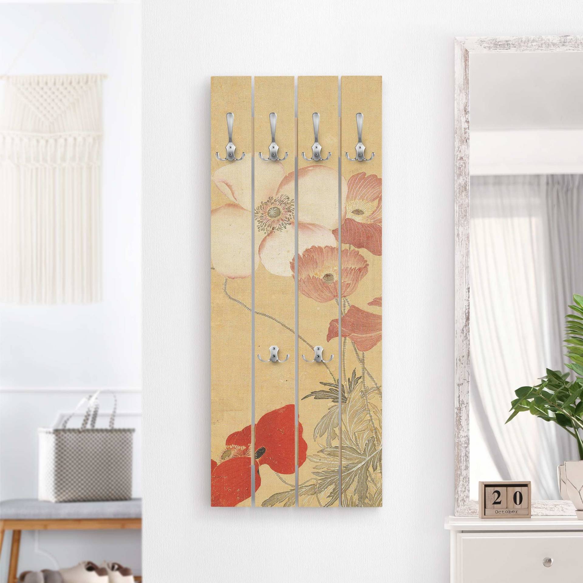Wandgarderobe Yun Shouping - Mohnblumen