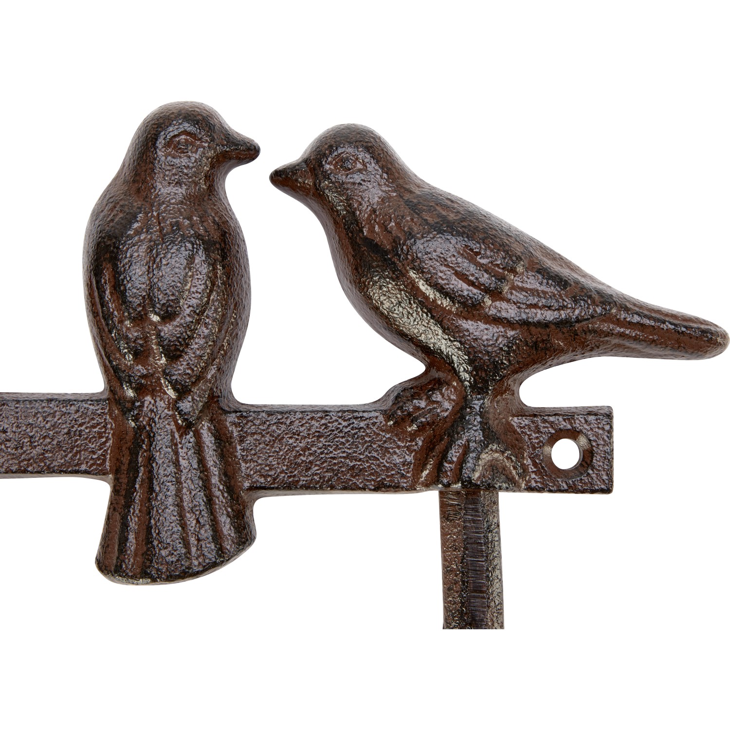 Wandhaken Vögel Eisen Rostrot 13 cm x 27 cm x 4 cm