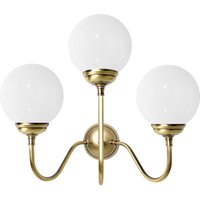 Wandlampe 3-flammig E14 Glas Echt-Messing B: 39 cm von Ghidini Giovanni Battista