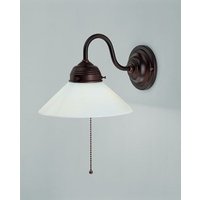 Wandlampe Antik Messing Glas Zugschalter E27 Jugendstil von Berliner Messingleuchten GmbH