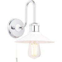 Wandlampe Bad IP44 mit Schalter E27 Chrom Weiß Vintage von Endon