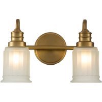 Wandlampe Bad LED G9 IP44 35,7 cm breit Metall Glas Jugendstil von ELSTEAD