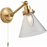 Wandlampe Bad Metall Glas IP44 mit Schalter in Messing Wandlampe Bad Metall Glas IP44 mit Schalter in Messing von Endon