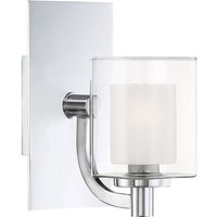 Wandlampe Bad mit LED G9 H: 23,2 cm IP44 Chrom Weiß Metall Glas von ELSTEAD