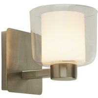 Wandlampe Badezimmer in Silber Weiß IP44 G9 Metall Glas Wandlampe Badezimmer in Silber Weiß IP44 G9 Metall Glas von Searchlight