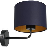 Wandlampe Blau Gold Stoff Metall B:18 cm E27 gemütlich von Luminex