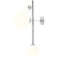 Wandlampe Chrom Weiß Glas Kugeln Metall 2-flmg blendarm von ALDEX