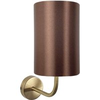 Wandlampe E27 in Bronze hell Braun H: 33 cm Stoff Messing von Ghidini Giovanni Battista