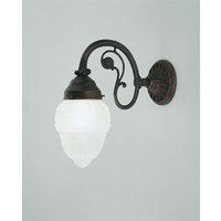 Wandlampe Echt-Messing Antik Glas blendarm E27 T:29 cm von Berliner Messingleuchten GmbH