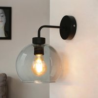 Wandlampe Glas Kugel Schirm Grau Schwarz KANZENE von Easylight