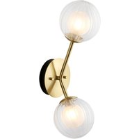 Wandlampe Glas Metall 40 cm hoch in Messing Weiß 2x G9 Kugel Wandlampe Glas Metall 40 cm hoch in Messing Weiß 2x G9 Kugel von Endon