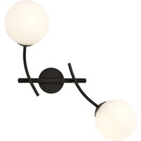Wandlampe Glas Metall B: 35cm verstellbar Schwarz Weiß 2x E14 Wandlampe Glas Metall B: 35cm verstellbar Schwarz Weiß 2x E14 von Emibig