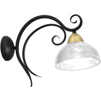 Wandlampe Glas Metall Schwarz Weiß Antik Messing E27 von Luminex