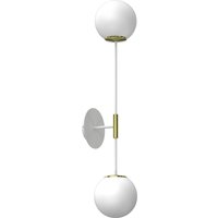 Wandlampe Glas Metall in Weiß Gold H:80 cm E27 Kugeln von Luminex