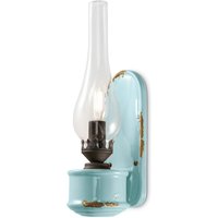 Wandlampe Handarbeit Glas H: 33 cm Hellblau Shabby Antik Wandlampe Handarbeit Glas H: 33 cm Hellblau Shabby Antik von Ferroluce