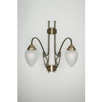 Wandlampe Jugendstil Berliner Messing Glas B:55 cm E27 von Berliner Messingleuchten GmbH