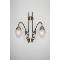 Wandlampe Jugendstil Berliner Messing Glas H:67 cm E27 von Berliner Messingleuchten GmbH