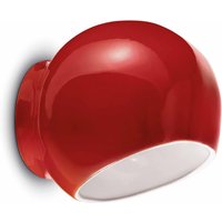 Wandlampe Keramik 21 cm breit Rot E27 rund Retro von Ferroluce