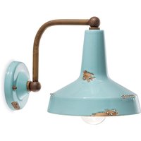 Wandlampe Keramik E27 H: 21 cm Vintage Handarbeit von Ferroluce