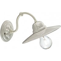 Wandlampe Keramik Handarbeit E27 20 cm breit Weiß von Ferroluce