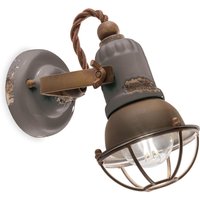 Wandlampe Keramik Metall E14 verstellbar Vintage von Ferroluce