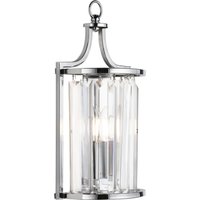 Wandlampe Kristall E14 Art Déco H: 35 cm in Chrom Klar Wandlampe Kristall E14 Art Déco H: 35 cm in Chrom Klar von Searchlight