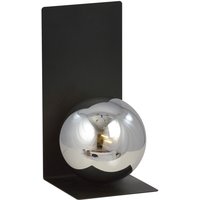 Wandlampe Kugelschirm Rauchglas Metall Schwarz Grau H: 30 cm von Emibig