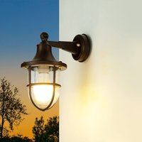 Wandlampe Messing außen IP64 Rostbraun antik Maritim E27 von Lido Light Fixture Man. LTD