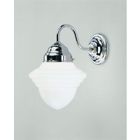 Wandlampe Messing in Chrom Glas blendarm E27 Jugendstil von Berliner Messingleuchten GmbH