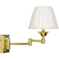 Wandlampe Messing poliert Stoff Weiß E14 Gelenkarm von Ghidini Giovanni Battista
