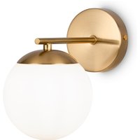 Wandlampe Metall Glas 20 cm hoch in Messing Weiß E27 von Maytoni