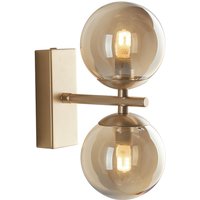 Wandlampe Metall Glas in Messing Champagner G9 2-flmg von Eco-Light