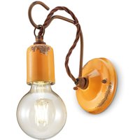 Wandlampe Metall H: 18 cm Gelb Shabby Antik E27 ARASI von Ferroluce